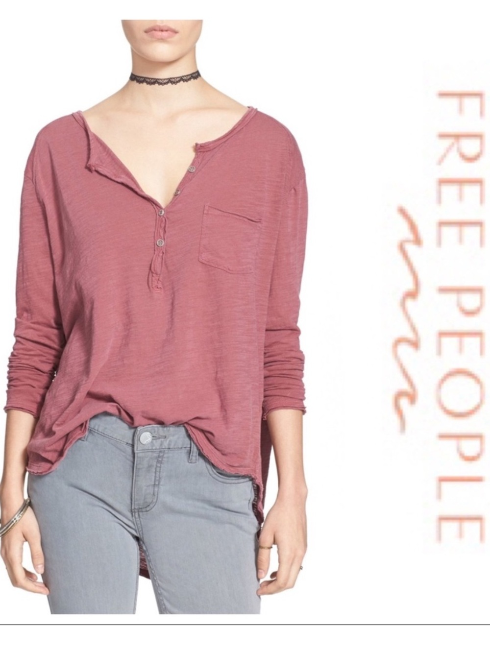 NWT FREE PEOPLE FRONTIER HENLEY MSRP $68